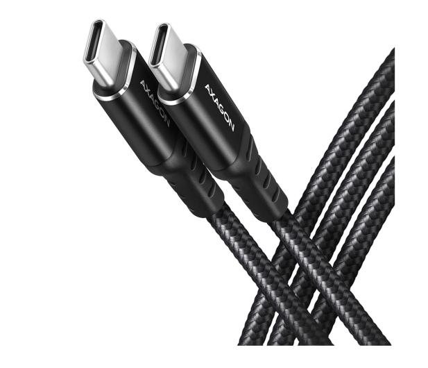 AXAGON BUCM-CM15AB Kabel USB-C - USB-C 2.0, 1.5m, PD 60W, 3A, ALU, oplot Czarny - 1353467 - zdjęcie